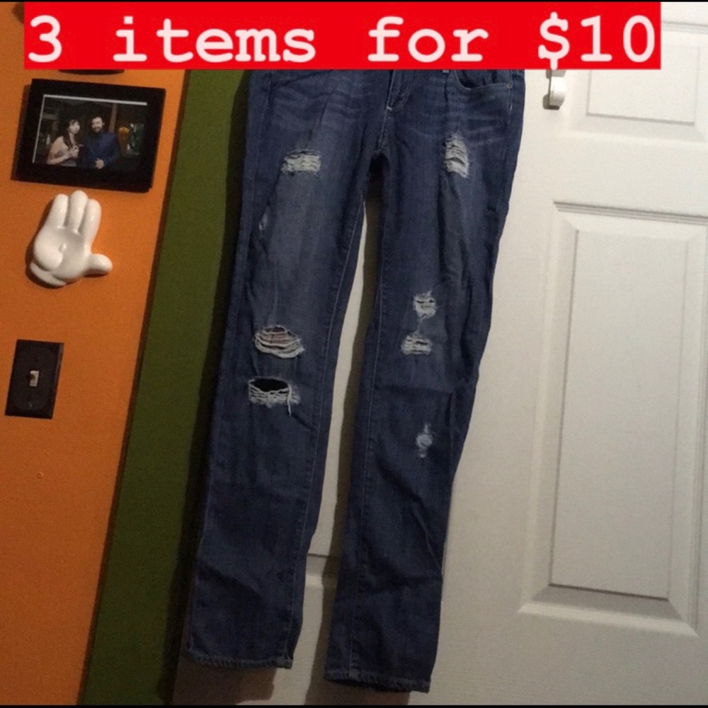 PAIGE distressed straight leg jeans - Picture 1 of 9